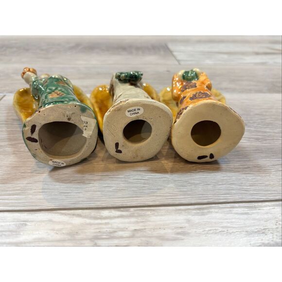 Stoneware Angel Figurines Fall Autumn Decor Set of 3 - Picture 8 of 9